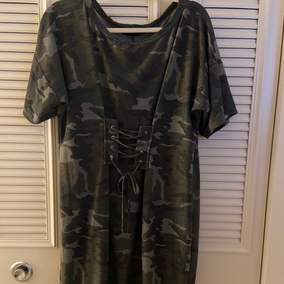 Fashion to Figure Dresses & Skirts - Army Print Body Con